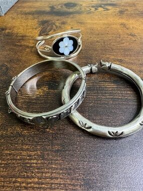Vintage Silver Tone Bracelet Bundle - 3 Unique Bracelets